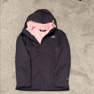 Youth/Girls The North Face Black Jacket with Pink Lining